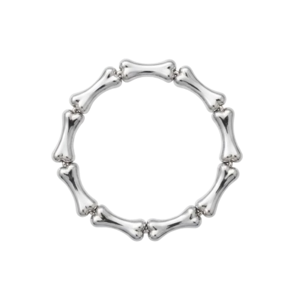 ACRYLIC SILVER BONE BRACELET