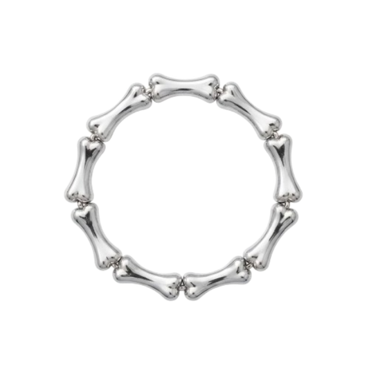 ACRYLIC SILVER BONE BRACELET